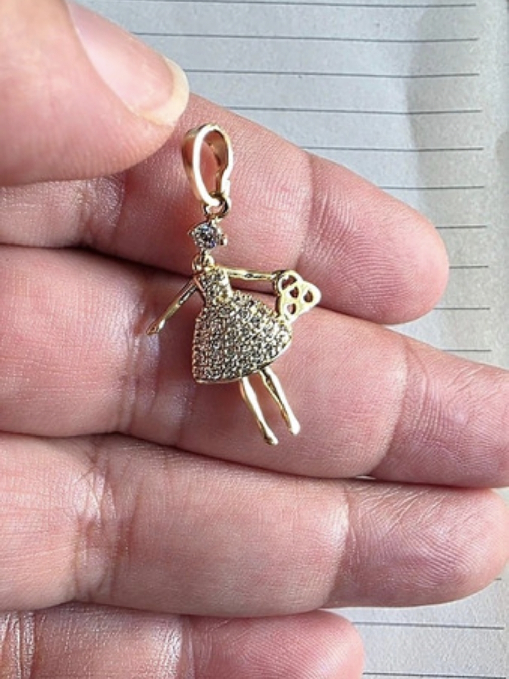 14k Gold Plated Lady Charm